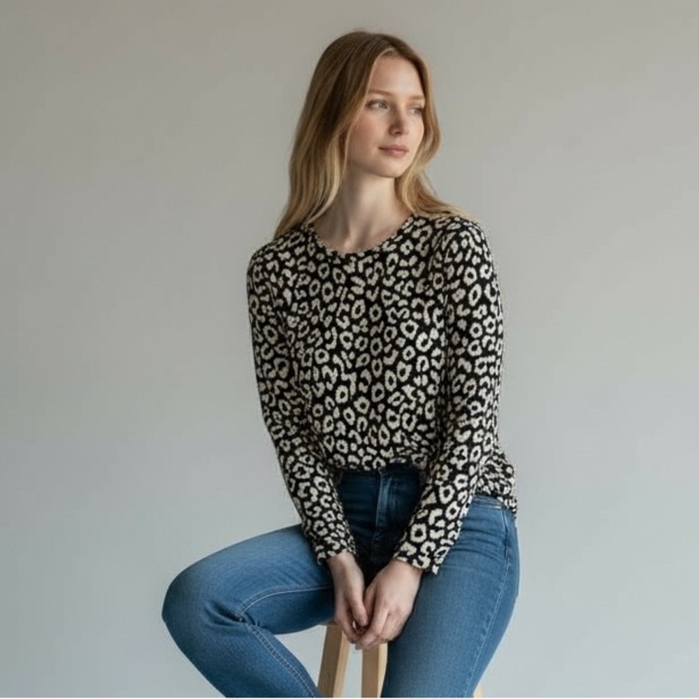 Banana Republic Animal Print Cotton Sweater